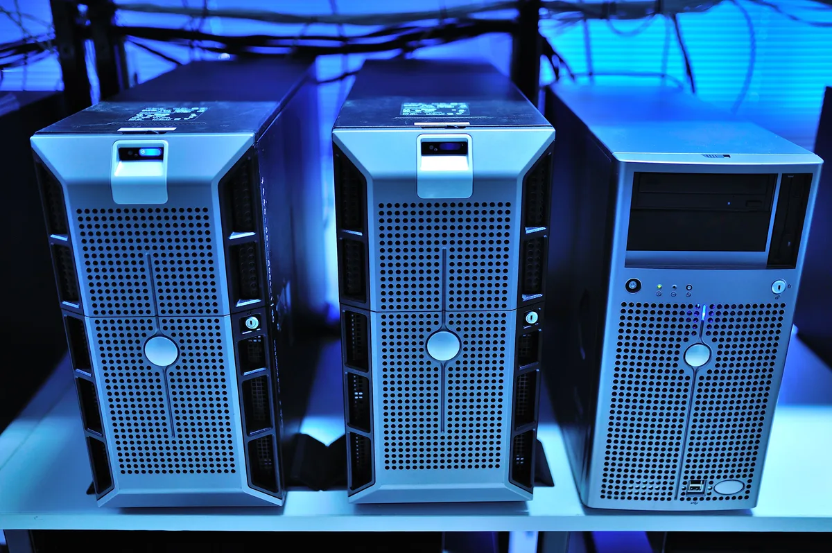 Rack-mounted server units in a data centre, the infrastructure layer that agentic AI companies build on