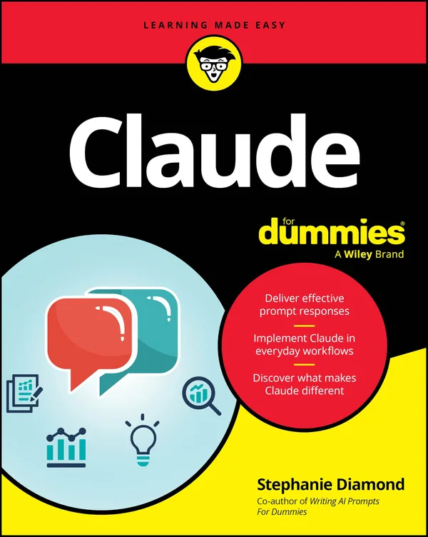 Cover of Claude For Dummies by Stephanie Diamond, a beginner's guide to Anthropic's Claude