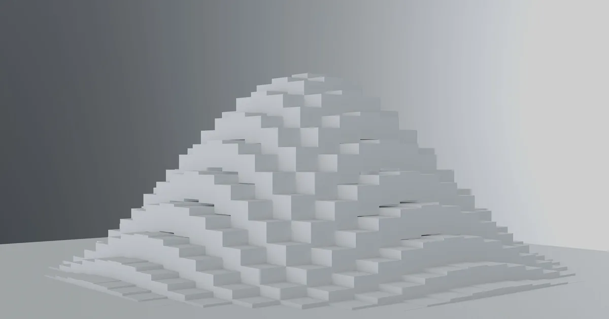 A minimalist 3D rendering of white cubes stacked into a stepped pyramid, standing in for the tiers that make up claude.ai pricing