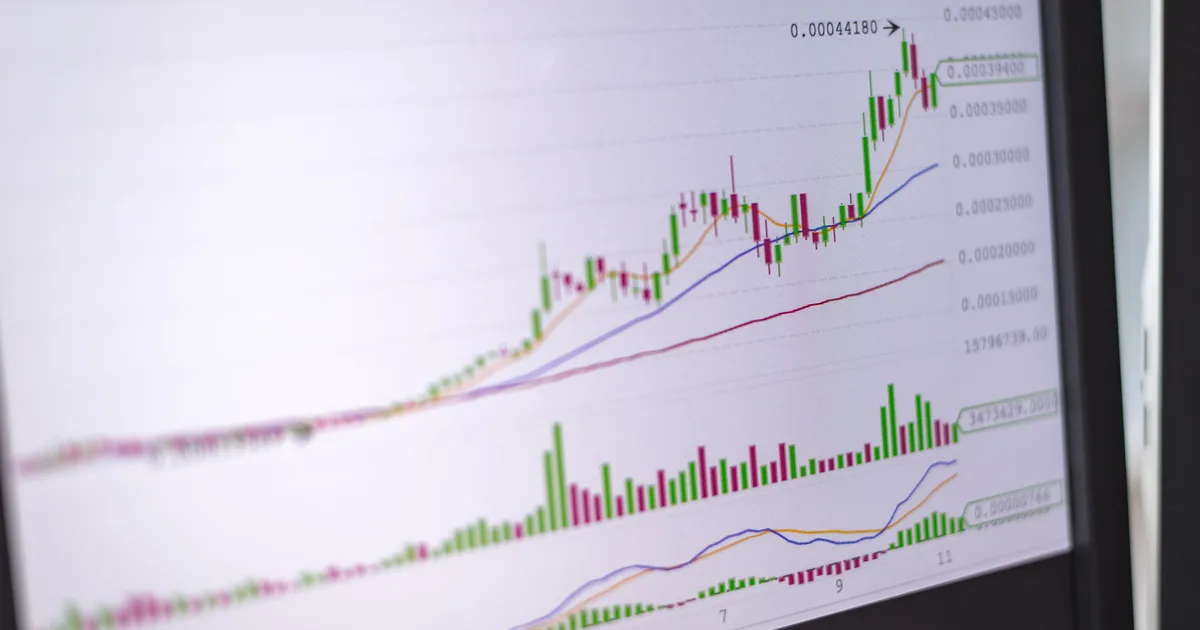Candlestick price chart on a monitor, the kind of stock market data a convolutional neural network is trained to read