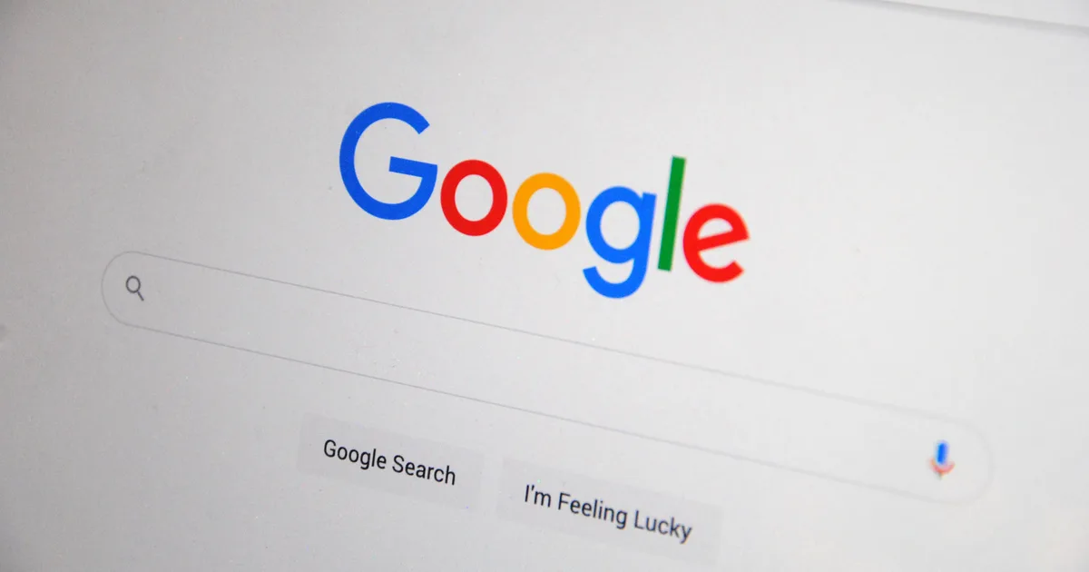 The Google search homepage on a laptop screen, the starting point for an LLM web search that can return an inaccurate answer