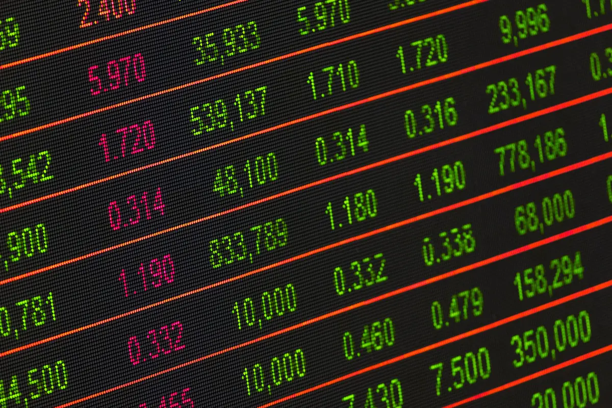 Stock exchange display board with share prices, the market Claude AI's owner Anthropic is preparing to enter